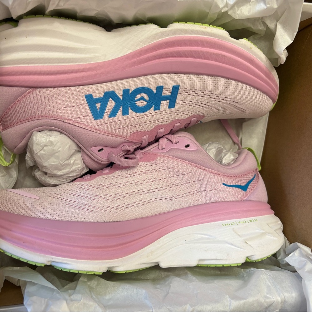 Hoka Pink Bondi 8 Running Shoes